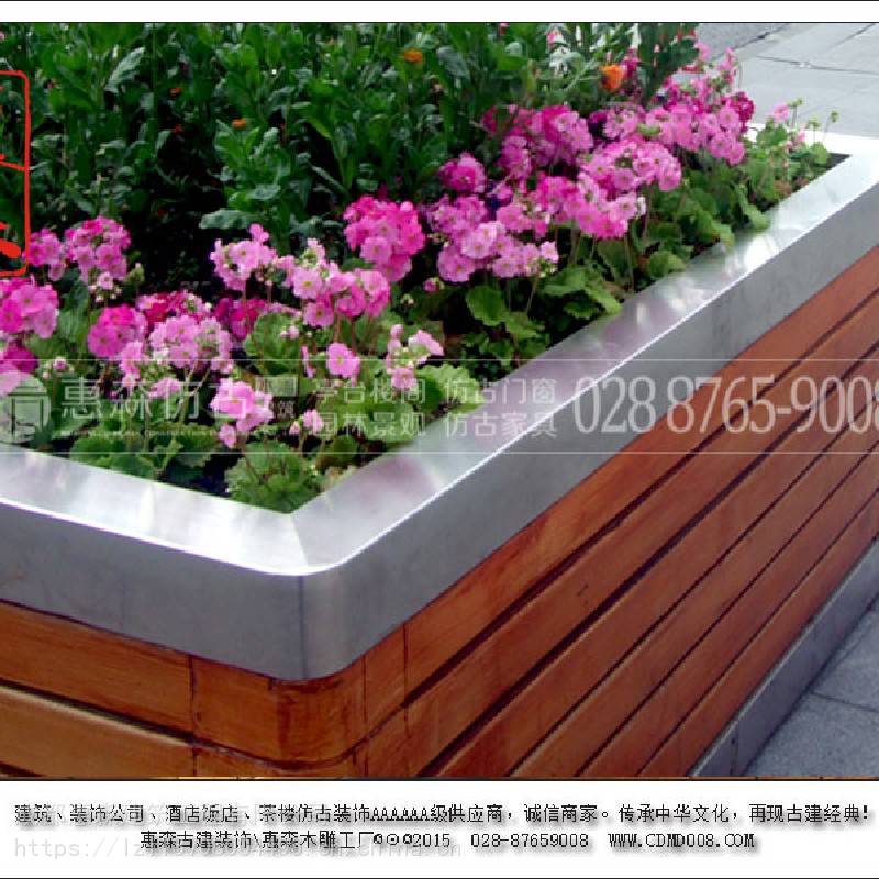 古典園林雕花花箱_惠森實木可移動花箱市場價格